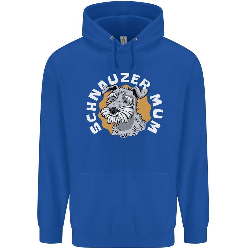 Schnauzer Mum Funny Dog Mens 80% Cotton Hoodie Royal Blue