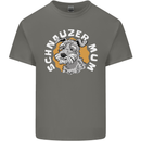 Schnauzer Mum Funny Dog Mens Cotton T-Shirt Tee Top Charcoal