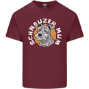 Schnauzer Mum Funny Dog Mens Cotton T-Shirt Tee Top Maroon