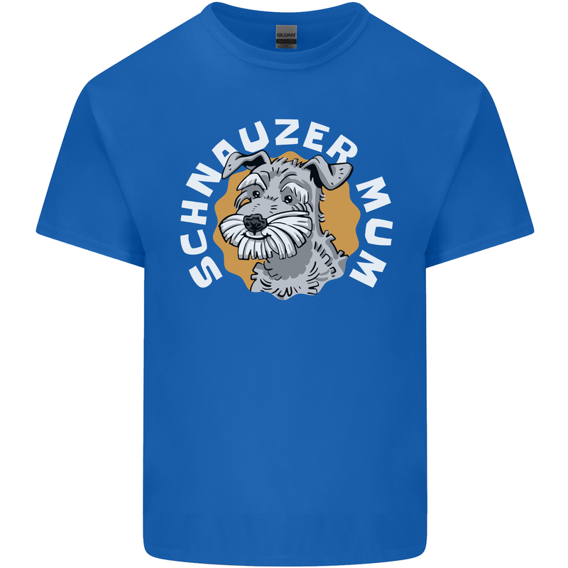 Schnauzer Mum Funny Dog Mens Cotton T-Shirt Tee Top Royal Blue
