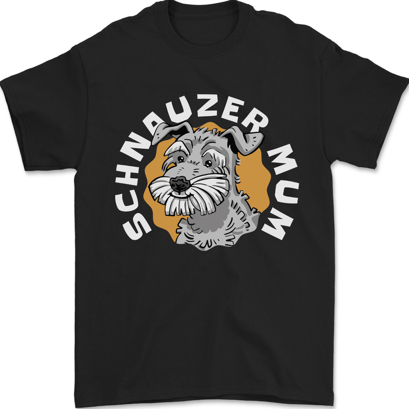 Schnauzer Mum Funny Dog Mens T-Shirt 100% Cotton Black