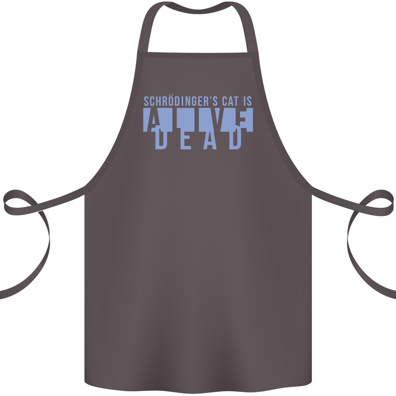 Schrodingers Cat Dead Alive Cotton Apron 100% Organic Dark Grey