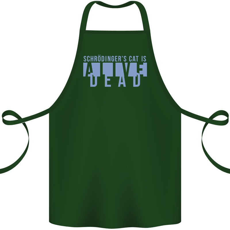 Schrodingers Cat Dead Alive Cotton Apron 100% Organic Forest Green