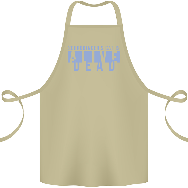 Schrodingers Cat Dead Alive Cotton Apron 100% Organic Khaki
