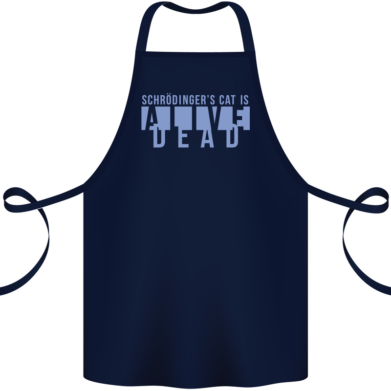 Schrodingers Cat Dead Alive Cotton Apron 100% Organic Navy Blue