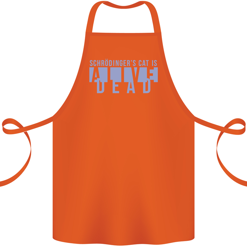 Schrodingers Cat Dead Alive Cotton Apron 100% Organic Orange