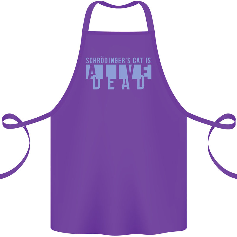 Schrodingers Cat Dead Alive Cotton Apron 100% Organic Purple