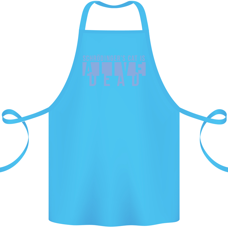 Schrodingers Cat Dead Alive Cotton Apron 100% Organic Turquoise