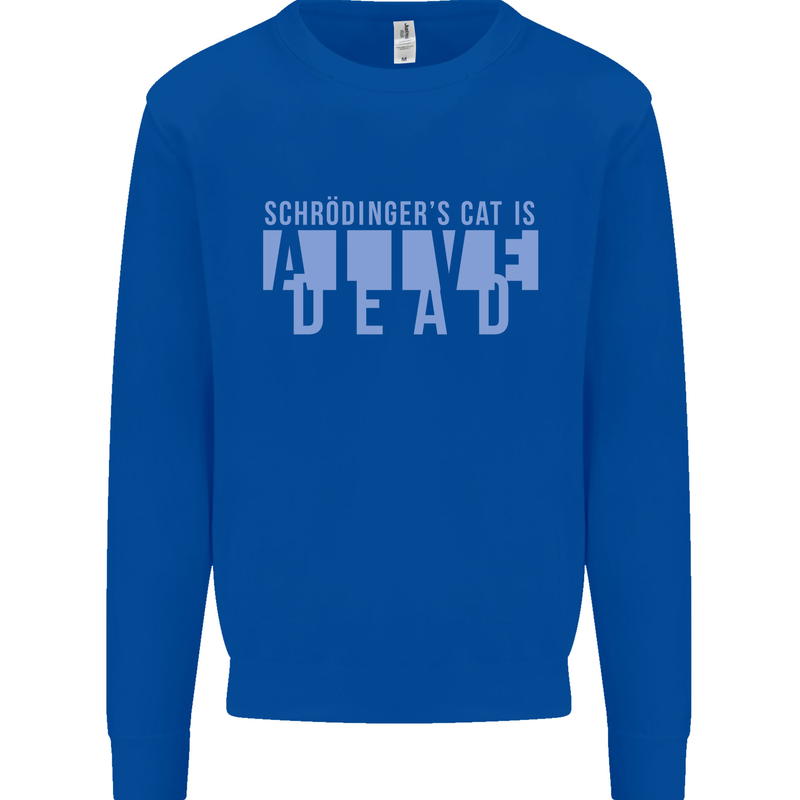 Schrodingers Cat Dead Alive Kids Sweatshirt Jumper Royal Blue