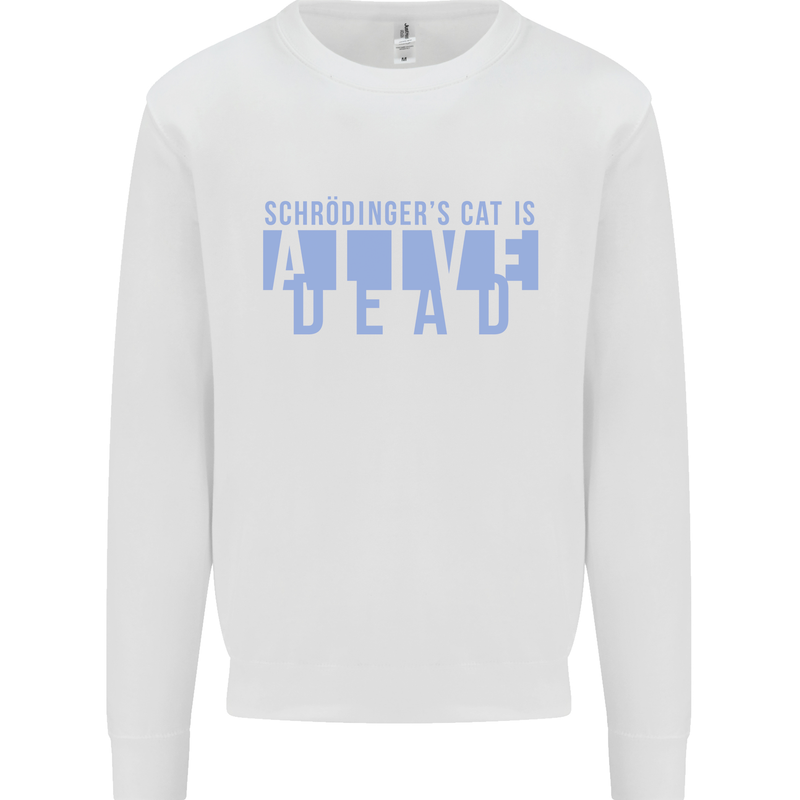 Schrodingers Cat Dead Alive Kids Sweatshirt Jumper White