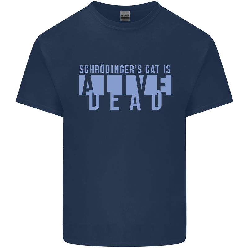 Schrodingers Cat Dead Alive Kids T-Shirt Childrens Navy Blue