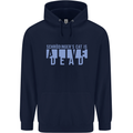 Schrodingers Cat Dead Alive Mens 80% Cotton Hoodie Navy Blue