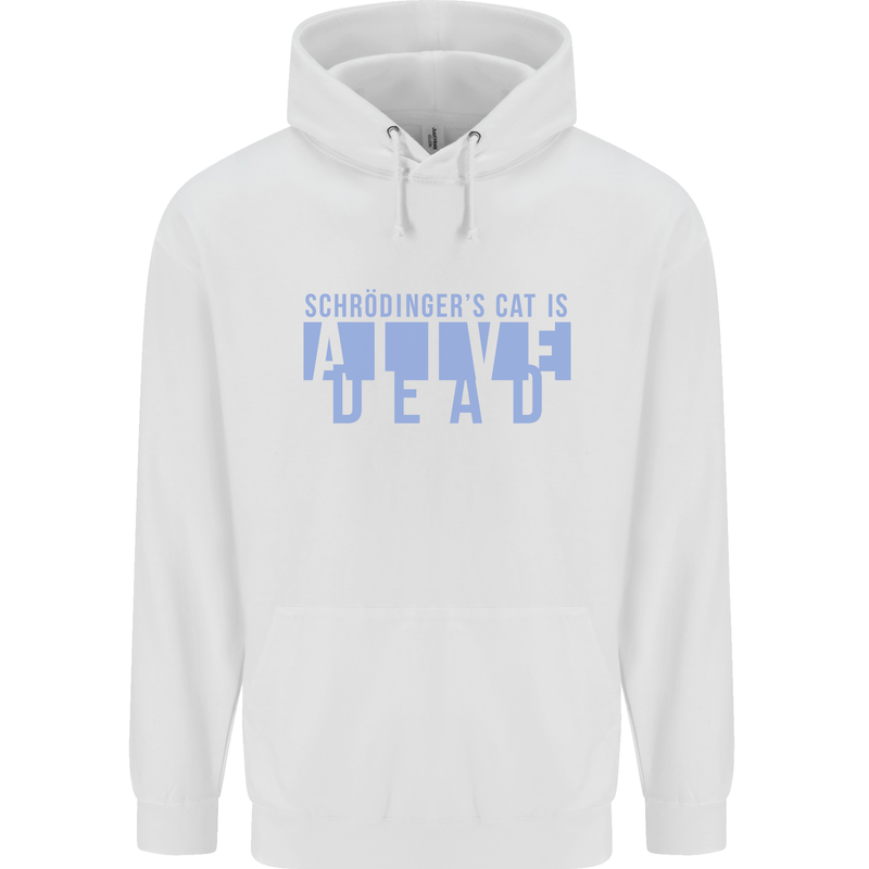 Schrodingers Cat Dead Alive Mens 80% Cotton Hoodie White