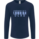 Schrodingers Cat Dead Alive Mens Long Sleeve T-Shirt Navy Blue