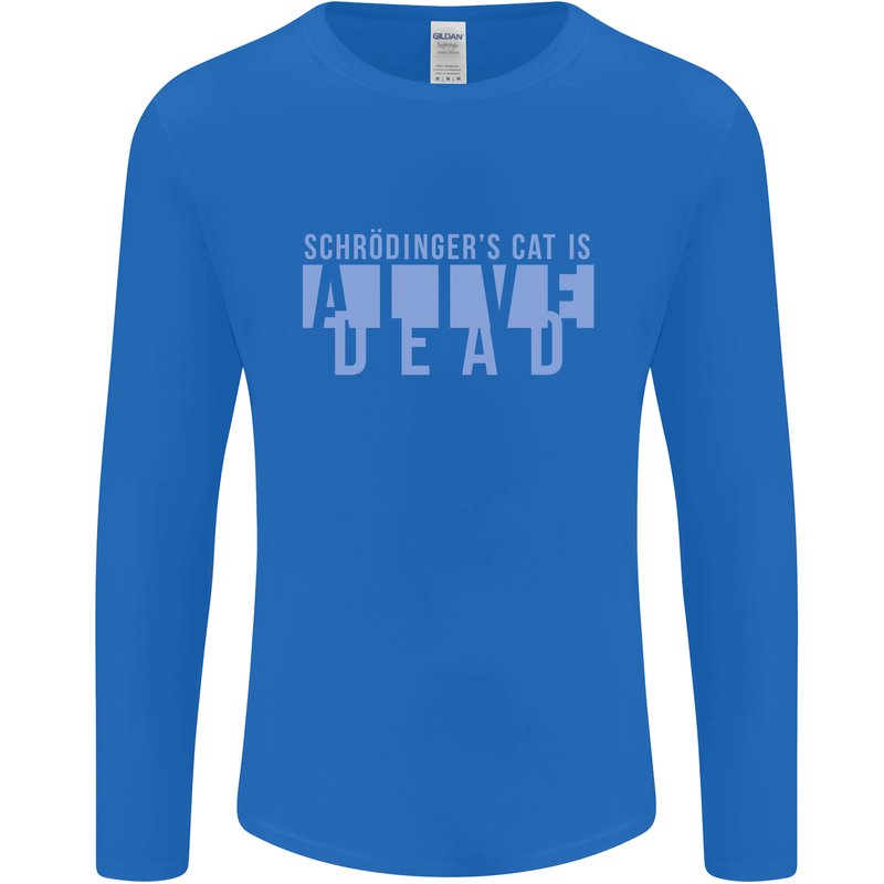 Schrodingers Cat Dead Alive Mens Long Sleeve T-Shirt Royal Blue