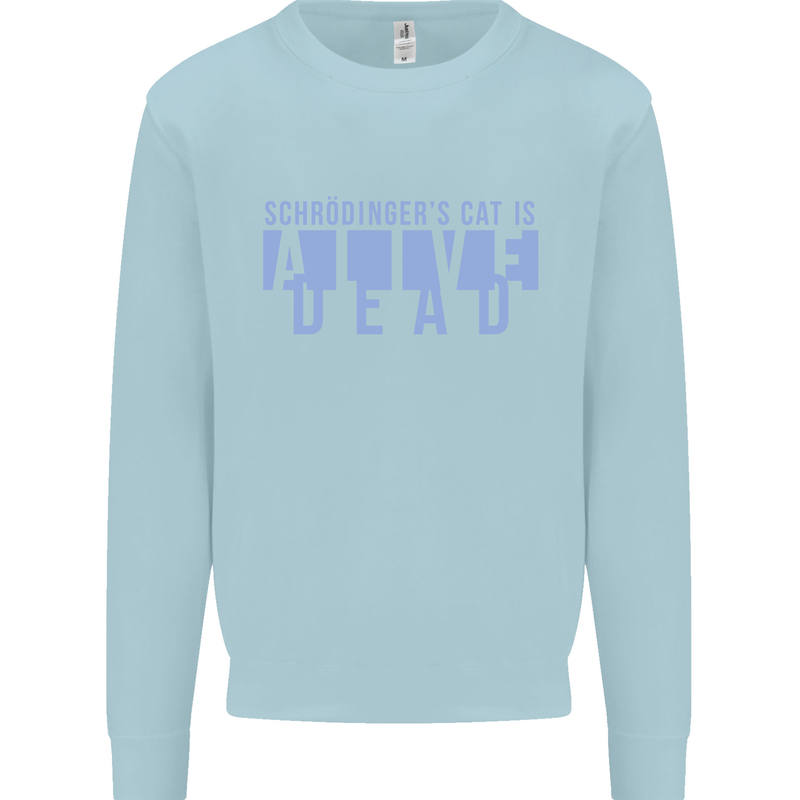 Schrodingers Cat Dead Alive Mens Sweatshirt Jumper Light Blue
