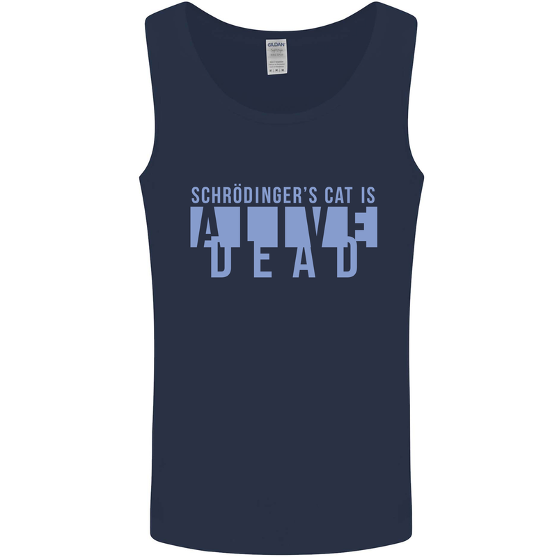 Schrodingers Cat Dead Alive Mens Vest Tank Top Navy Blue