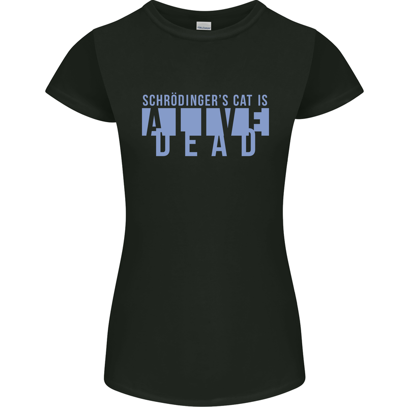 Schrodingers Cat Dead Alive Womens Petite Cut T-Shirt Black