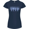 Schrodingers Cat Dead Alive Womens Petite Cut T-Shirt Navy Blue