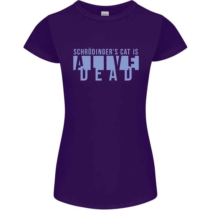 Schrodingers Cat Dead Alive Womens Petite Cut T-Shirt Purple