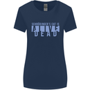 Schrodingers Cat Dead Alive Womens Wider Cut T-Shirt Navy Blue