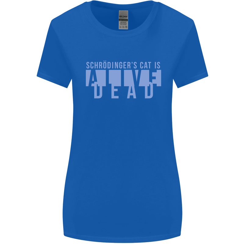 Schrodingers Cat Dead Alive Womens Wider Cut T-Shirt Royal Blue