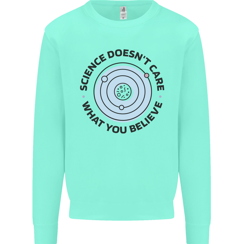 Science Doesnt Care Atheism Atheist Funny Kids Sweatshirt Jumper Peppermint