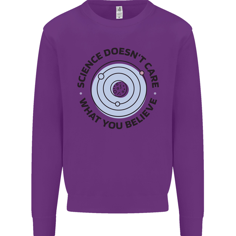 Science Doesnt Care Atheism Atheist Funny Kids Sweatshirt Jumper Purple