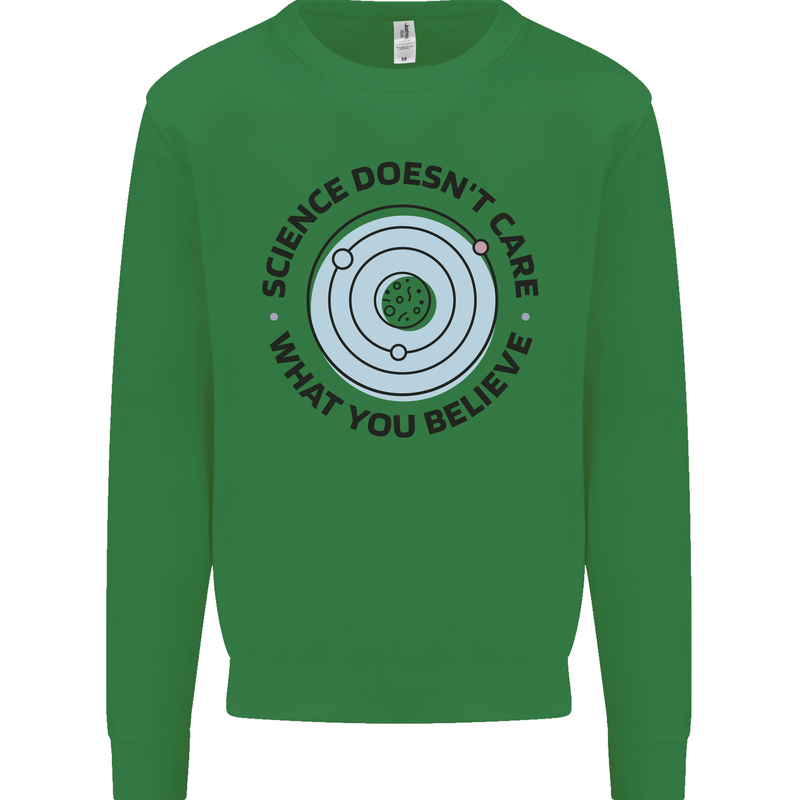 Science Doesnt Care Atheism Atheist Funny Mens Sweatshirt Jumper Irish Green