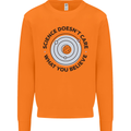 Science Doesnt Care Atheism Atheist Funny Mens Sweatshirt Jumper Orange