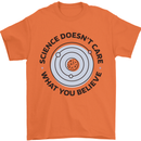 Science Doesnt Care Atheism Atheist Funny Mens T-Shirt 100% Cotton Orange