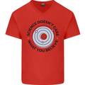 Science Doesnt Care Atheism Atheist Funny Mens V-Neck Cotton T-Shirt Red