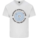 Science Doesnt Care Atheism Atheist Funny Mens V-Neck Cotton T-Shirt White