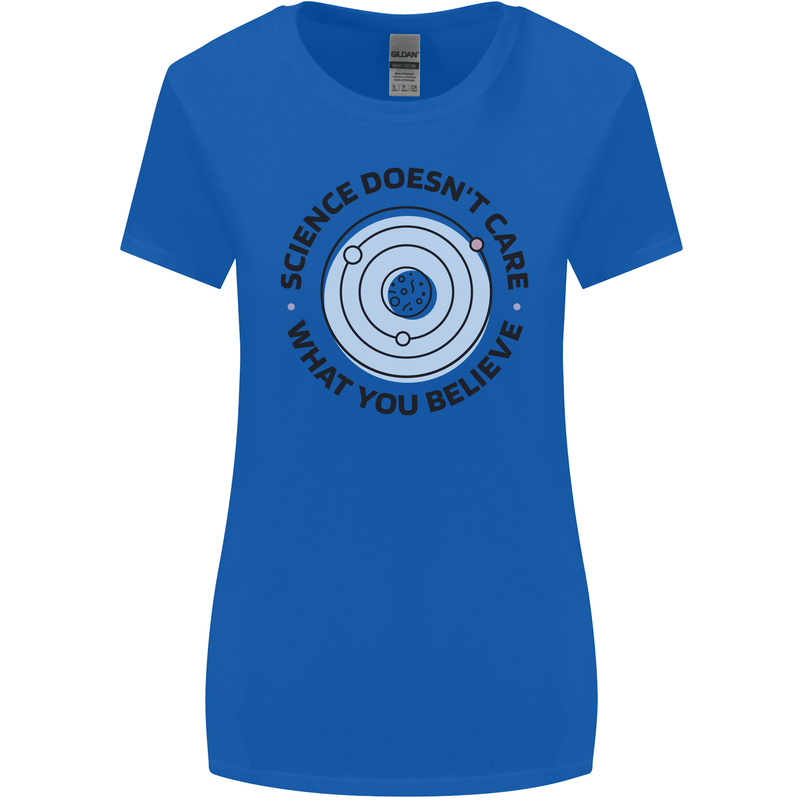 Science Doesnt Care Atheism Atheist Funny Womens Wider Cut T-Shirt Royal Blue