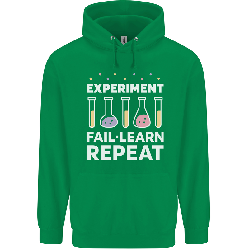 Science Experiment Fail Repeat Chemistry Geek Childrens Kids Hoodie Irish Green