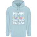 Science Experiment Fail Repeat Chemistry Geek Childrens Kids Hoodie Light Blue