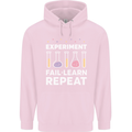 Science Experiment Fail Repeat Chemistry Geek Childrens Kids Hoodie Light Pink