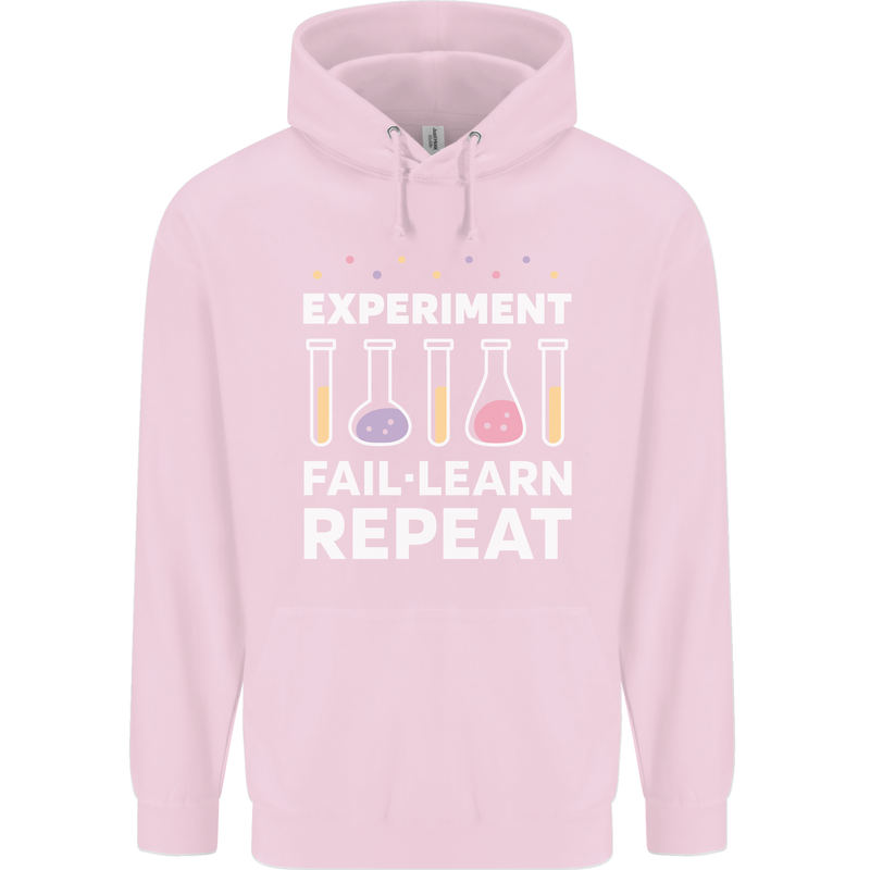 Science Experiment Fail Repeat Chemistry Geek Childrens Kids Hoodie Light Pink