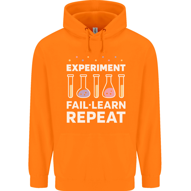 Science Experiment Fail Repeat Chemistry Geek Childrens Kids Hoodie Orange