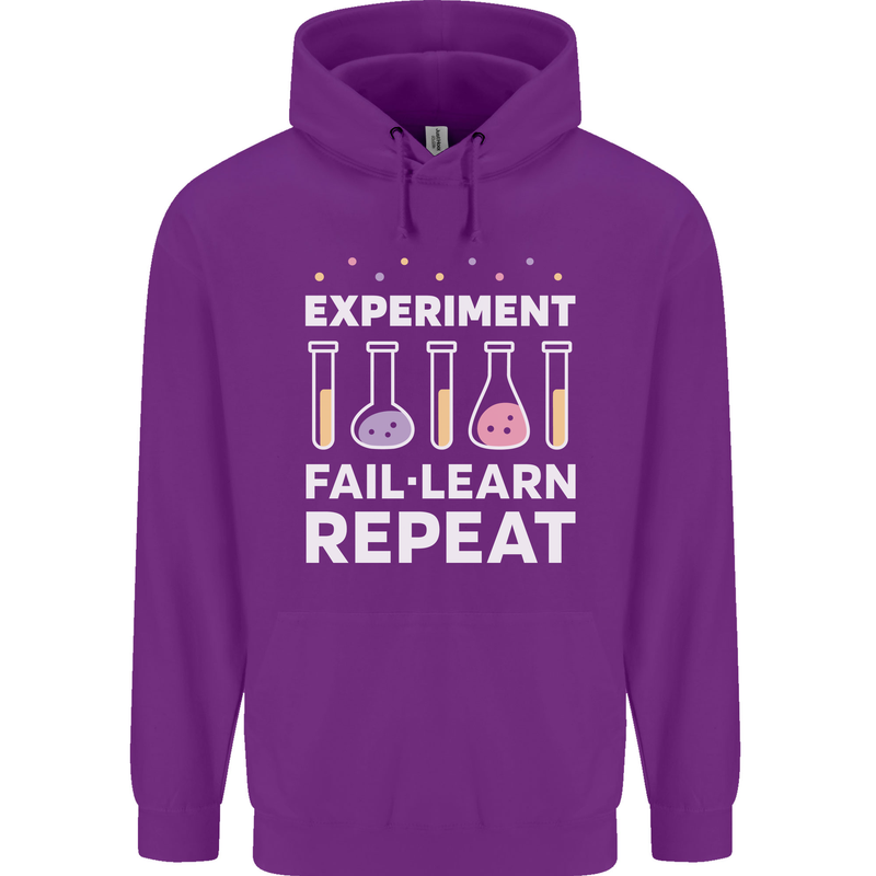 Science Experiment Fail Repeat Chemistry Geek Childrens Kids Hoodie Purple