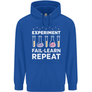 Science Experiment Fail Repeat Chemistry Geek Childrens Kids Hoodie Royal Blue