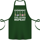 Science Experiment Fail Repeat Chemistry Geek Cotton Apron 100% Organic Forest Green