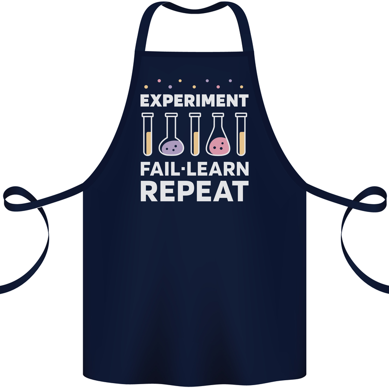 Science Experiment Fail Repeat Chemistry Geek Cotton Apron 100% Organic Navy Blue