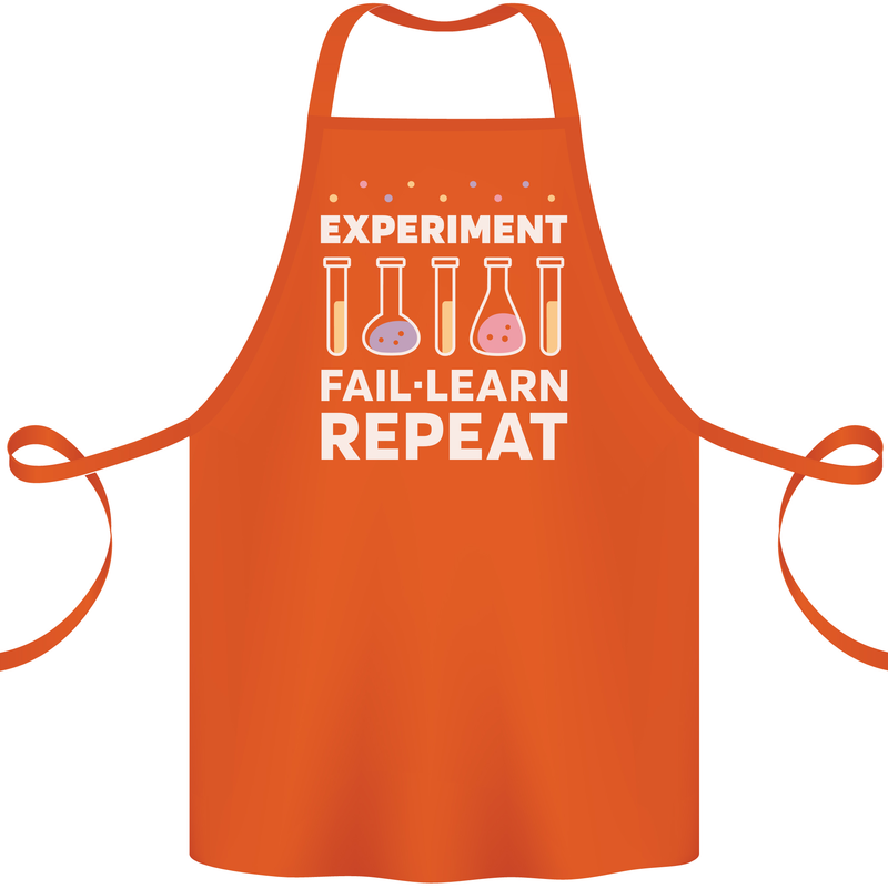 Science Experiment Fail Repeat Chemistry Geek Cotton Apron 100% Organic Orange