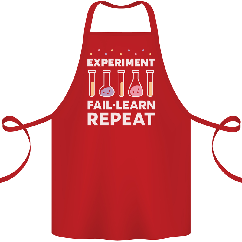 Science Experiment Fail Repeat Chemistry Geek Cotton Apron 100% Organic Red