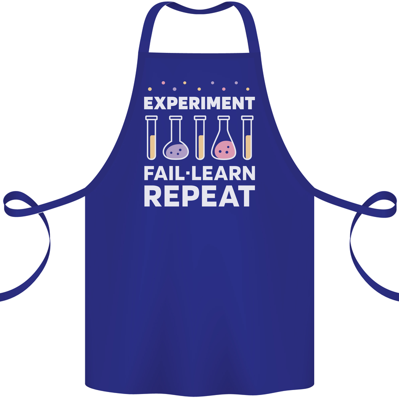 Science Experiment Fail Repeat Chemistry Geek Cotton Apron 100% Organic Royal Blue