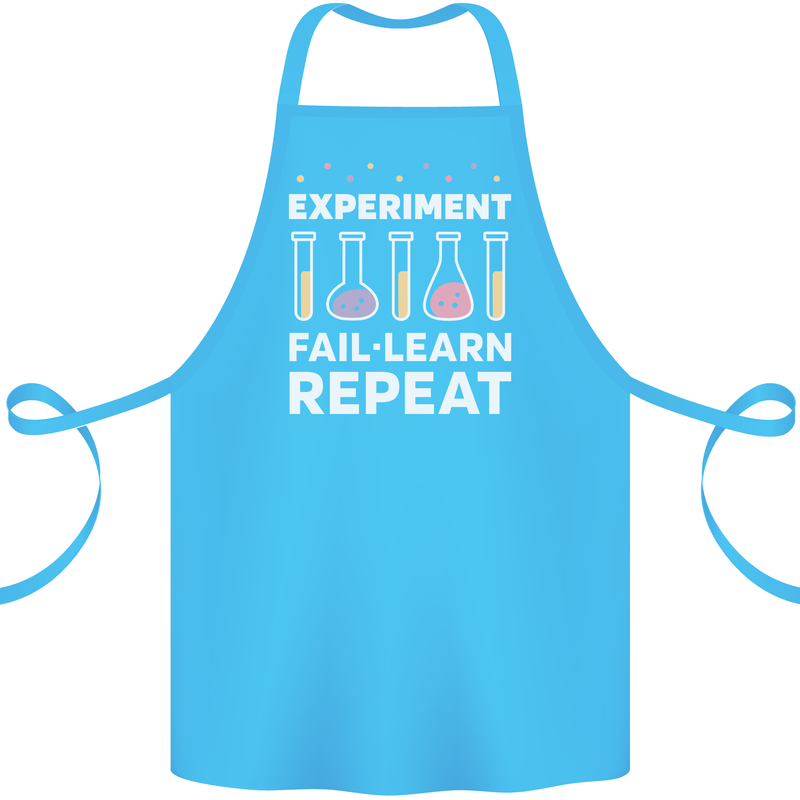 Science Experiment Fail Repeat Chemistry Geek Cotton Apron 100% Organic Turquoise