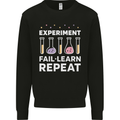 Science Experiment Fail Repeat Chemistry Geek Kids Sweatshirt Jumper Black
