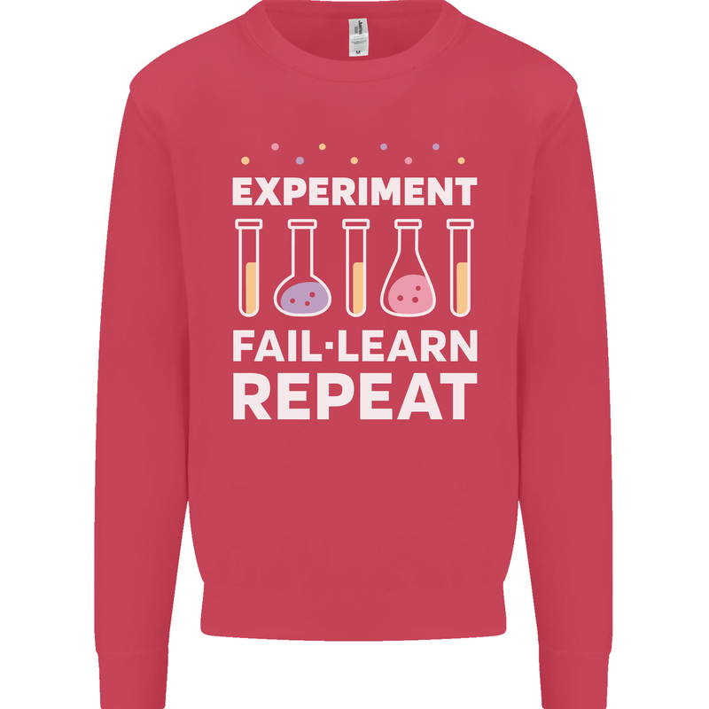 Science Experiment Fail Repeat Chemistry Geek Kids Sweatshirt Jumper Heliconia
