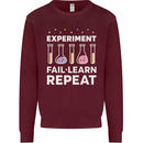 Science Experiment Fail Repeat Chemistry Geek Kids Sweatshirt Jumper Maroon